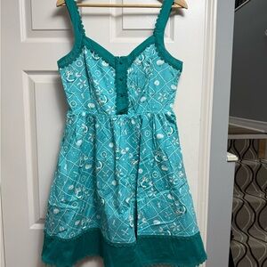 Teal Little Mermaid Inspired Sleeveless Dress